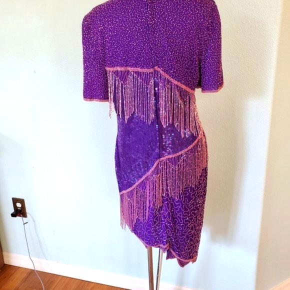 Scala Purple Beaded Dress - Picture 2 of 13